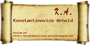 Konstantinovics Arnold névjegykártya