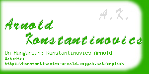 arnold konstantinovics business card
